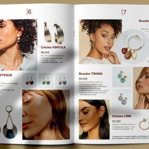 Double page boucles d'oreilles du catalogue de bijoux Apache