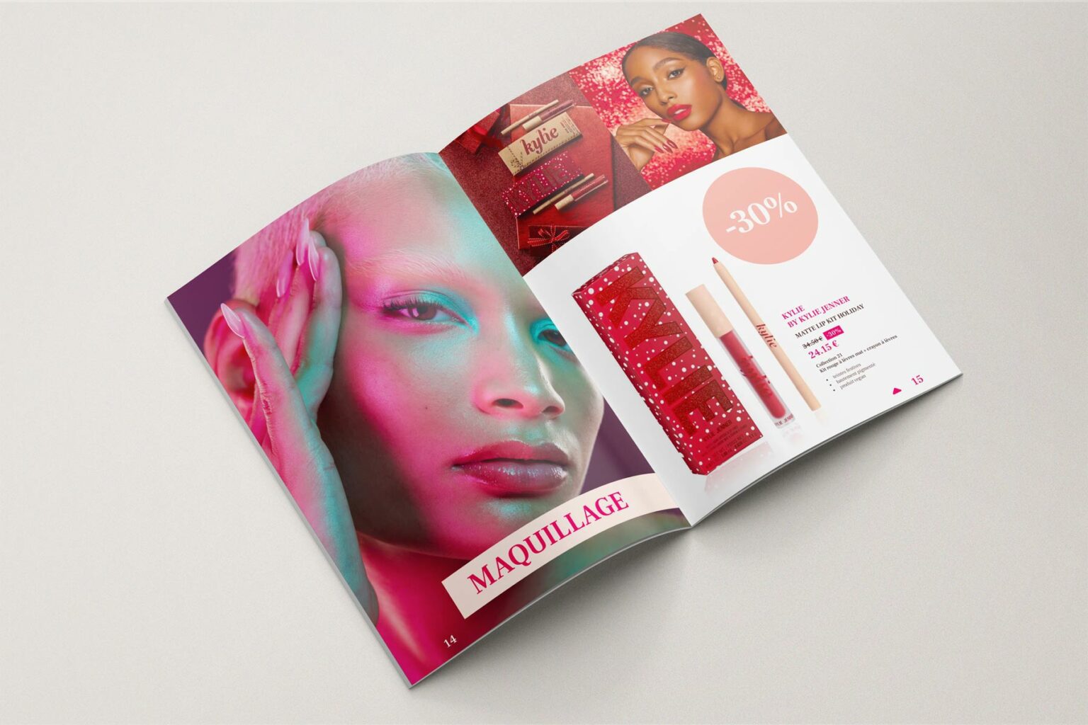 double page de présentation produits catalogue Nocibe