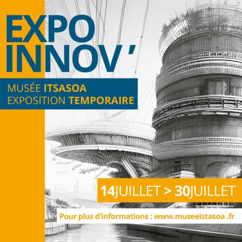 Affiche au format carré de l'expo innov a Lausao