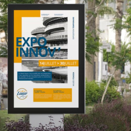 Affiche de l'expo innov' de Lausao exposé en ville