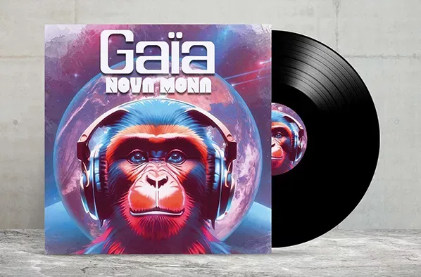 visuel d'un cover de vinyl pour l'album Gaïa de Nova Mona