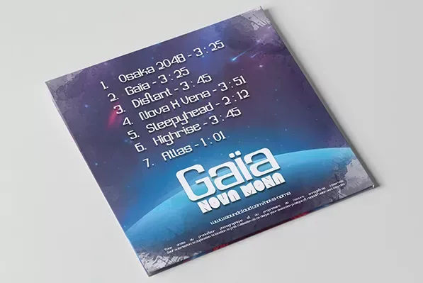 Cover back de vinyl pour l'album Gaïa de Nova Mona