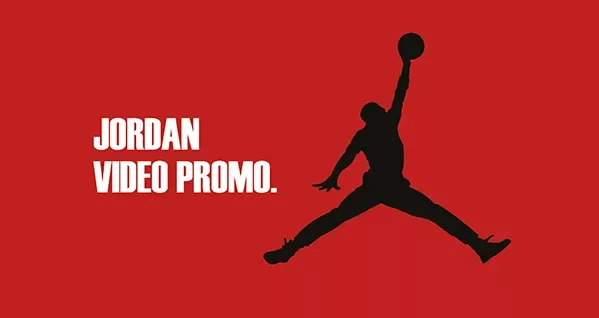 Vidéo Jordan bannière du logo sur fond rouge